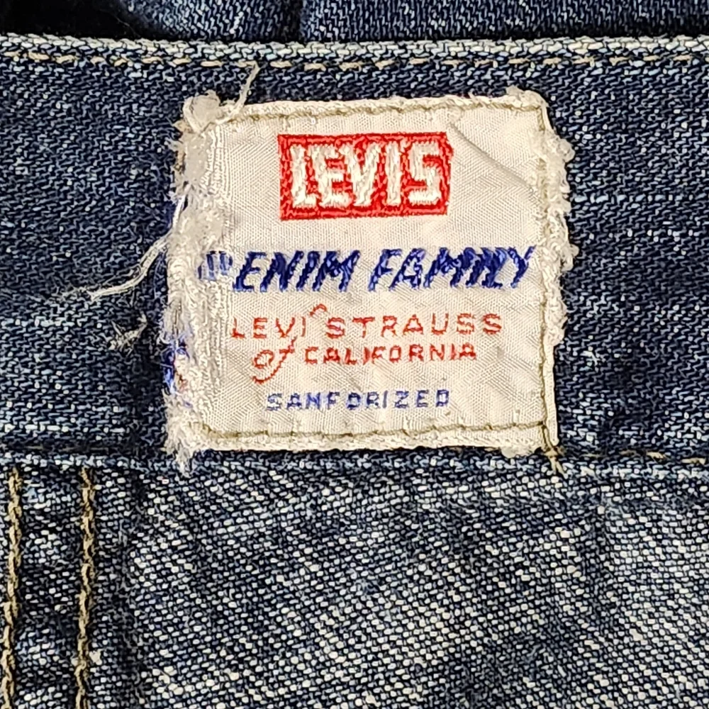 VTG 1950s Levi's Denim Family Side Zip Dark Blue Jean Shorts RARE JR 14 - Picture 9 of 10